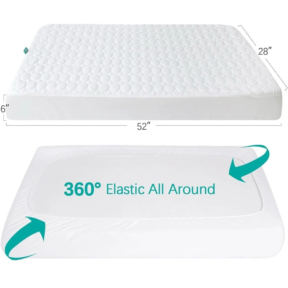 TWO Crib Mattress Protector Pad Waterproof Covers